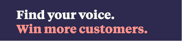 The headline 'Find Your Voice, Win More Customers' on the Coast Copywriting website. This element is crucial when learning how to write a business website homepage.